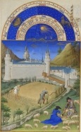 Month July with Zodiac Sign from the 15th century book of hours 'Très Riches Heures' Month July with Zodiac Sign from a Book of Hours