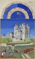 Month September with Zodiac Sign from the 15th century book of hours 'Très Riches Heures' Month September with Zodiac Sign from a Book of Hours